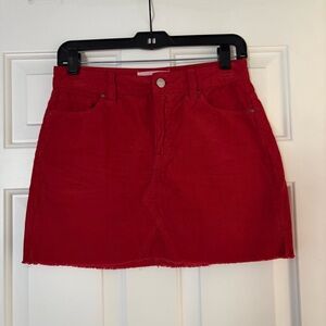 Pacsun Red Corduroy Denim Mini Skirt Women’s 25 / XS